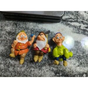 3 Disney Snow White Seven Dwarfs Happy Flower Pot Holder Hanger Sitter